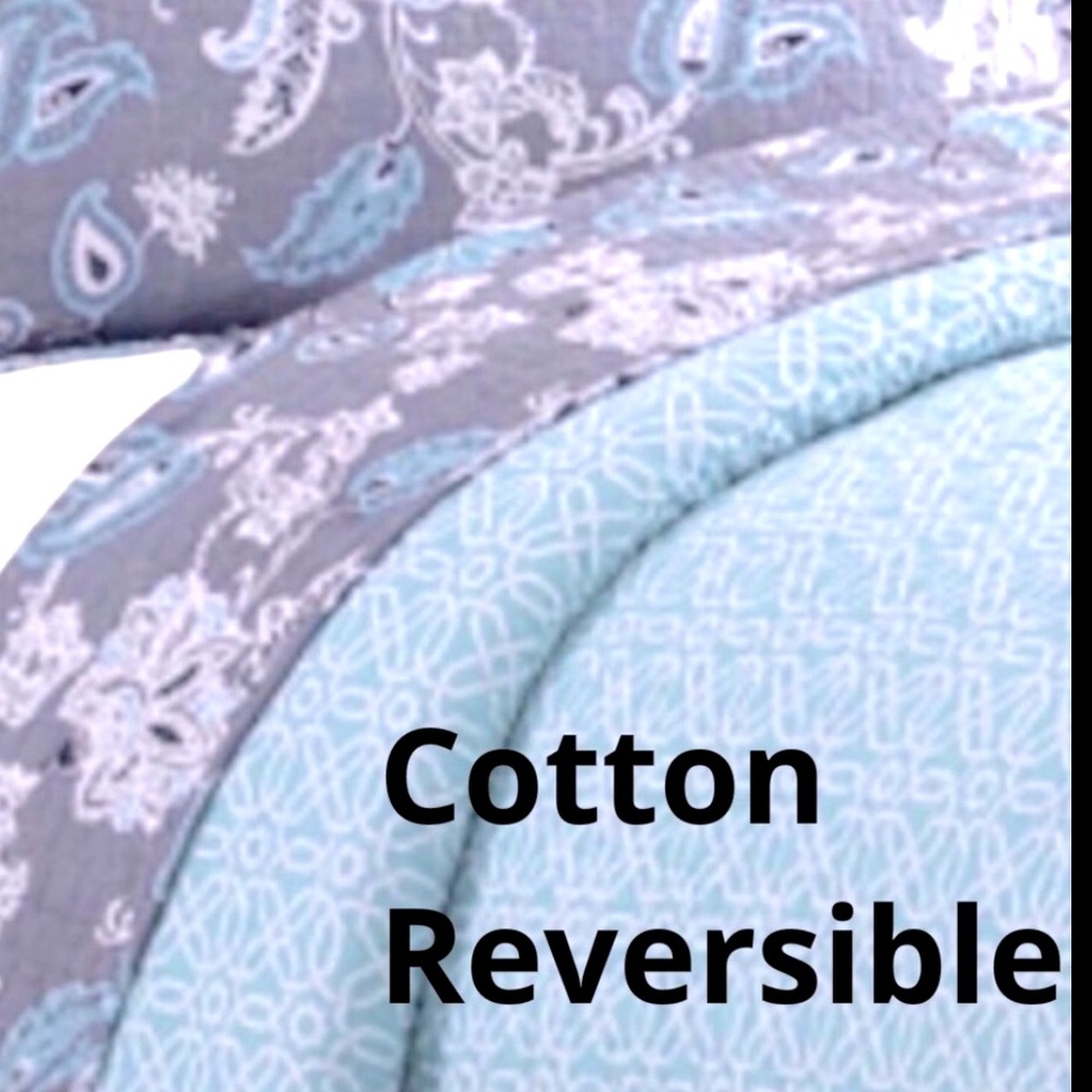 Cotton quilt set 3 piece reversible NWT🌹final price🌹 - Picture 5 of 8